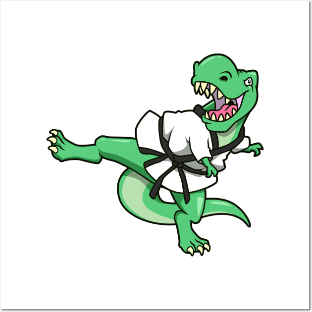 Cartoon TREX doing Hapkido Wall Art by Modern Medieval Design